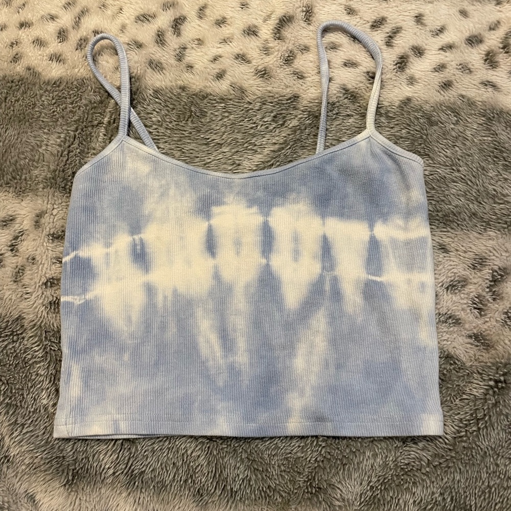 blue tie dye tank top